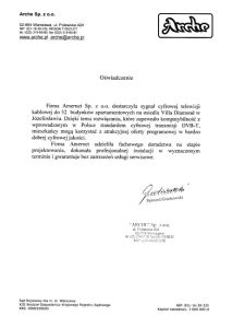 Reference letter: Villa Diamond w Józefosławiu
