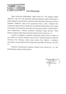 Reference letter: CKW Zamek w Lidzbarku Warm.